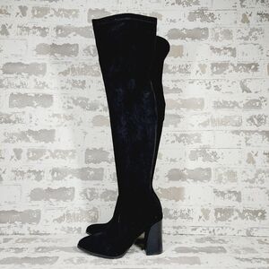 DV Dolce Vita Women's Gollie Black Block Heel Over-The-Knee Boots D984